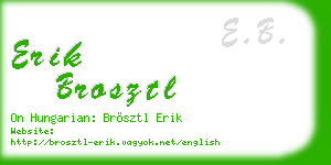 erik brosztl business card